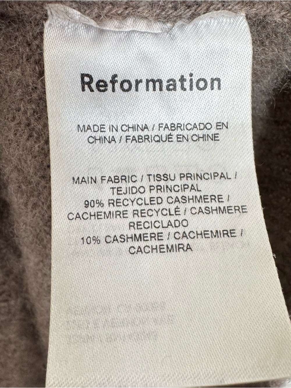 REFORMATION Henrietta Cashmere Dress in Taupe - Picture 10 of 11